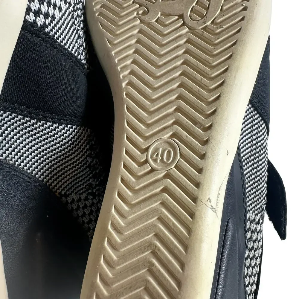 Ash Bebop Knit Wedge Sneakers High‎ Top Platform Black Gray Size 40 US 9.5 10